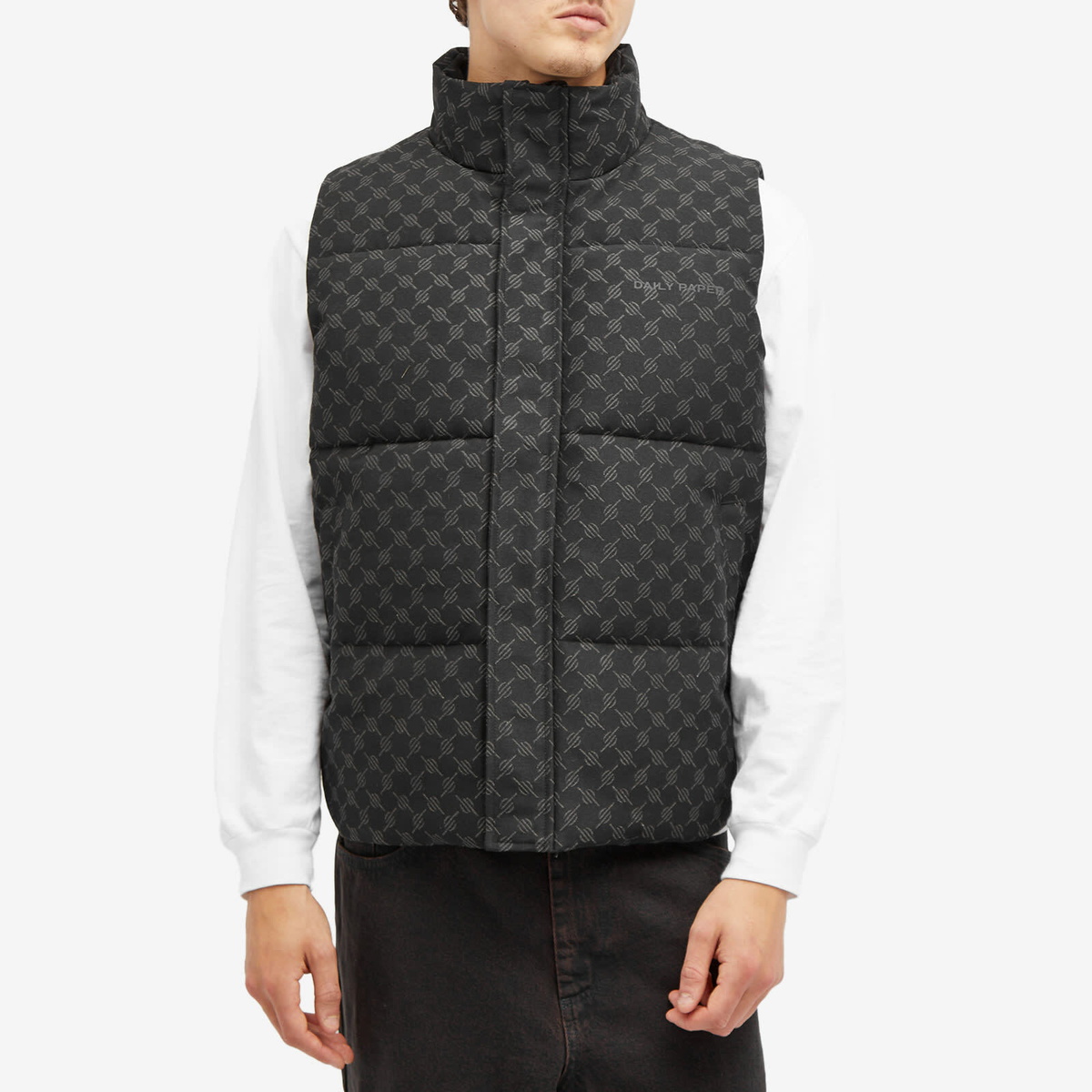 Daily Paper Men's Pondo Monogram Down Vest in Black