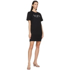 Valentino Black VLTN Ribbed T-Shirt Dress