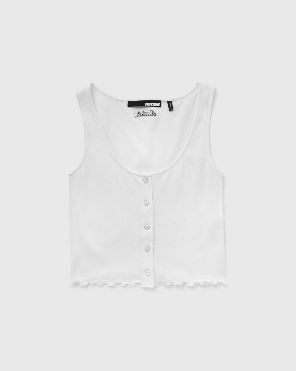 ROTATE Birger Christensen Buttoned Tank Top White Womens Tops & Tank