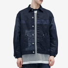 Comme des Garçons Homme Men's Garment Dyed Patchwork Chore Jacket in Navy Mix