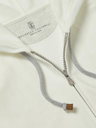 Brunello Cucinelli - Cotton-Blend Jersey Zip-Up Hoodie - White