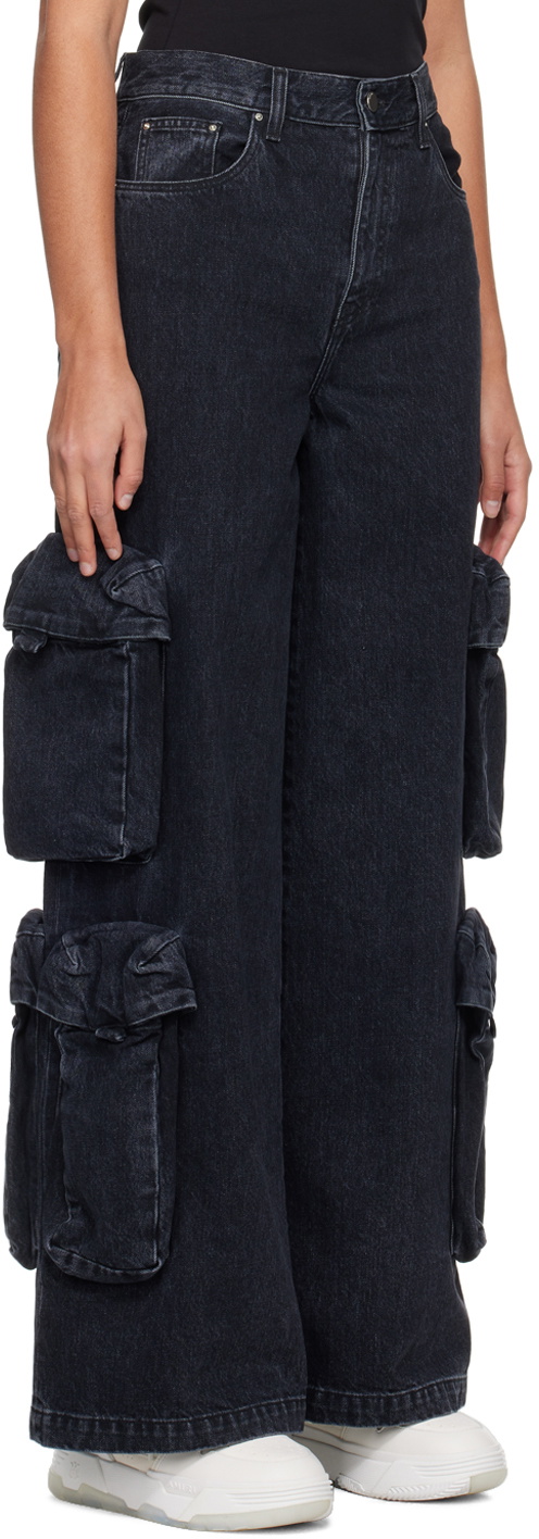 【関税・送料込み】Amiri Jeans Cargo AMIRI Black Baggy Cargo Jeans Amiri