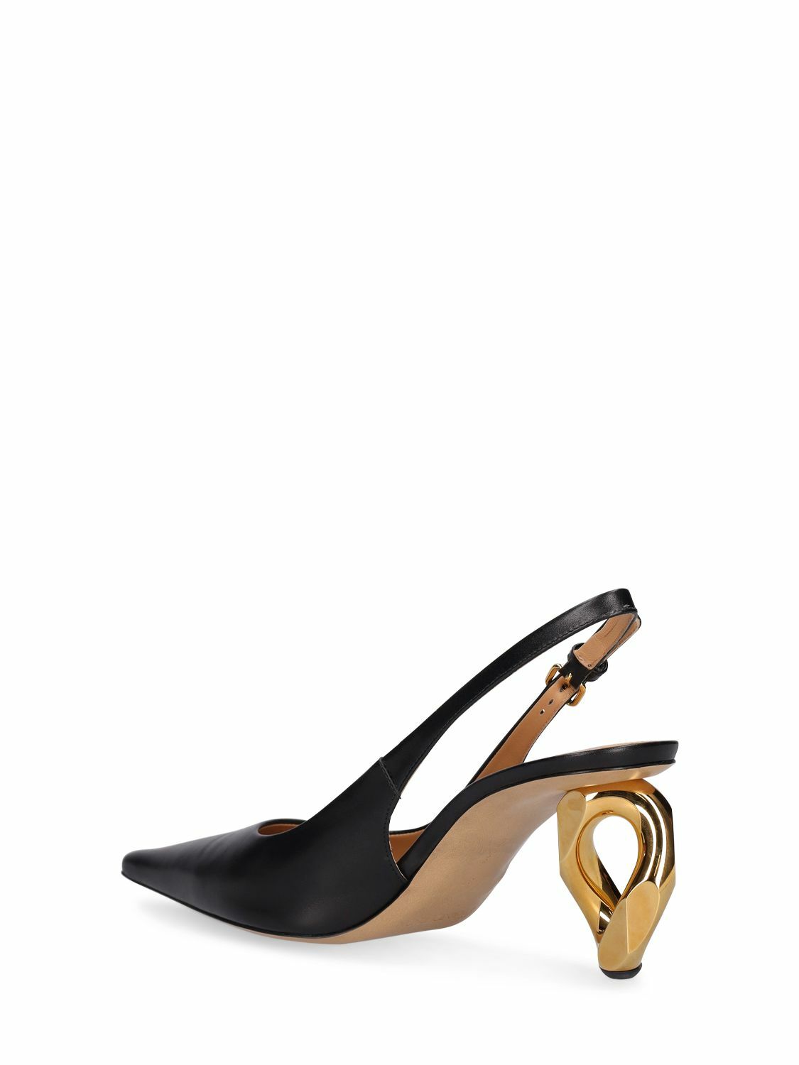 JW ANDERSON - 80mm Chain Leather Slingback Pumps JW Anderson