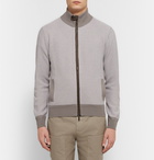 Berluti - Nubuck-Trimmed Cashmere Zip-Up Cardigan - Men - Mushroom