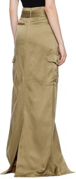 Dries Van Noten Beige Pin-Buckle Maxi Skirt