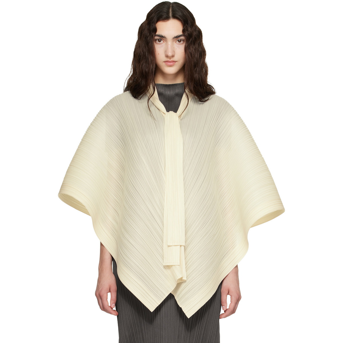 PLEATS PLEASE ISSEY MIYAKE Beige Lucid Pleats Top