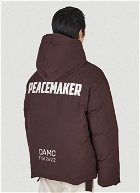 Peacemaker Hooded Puffer Jacket in Brown