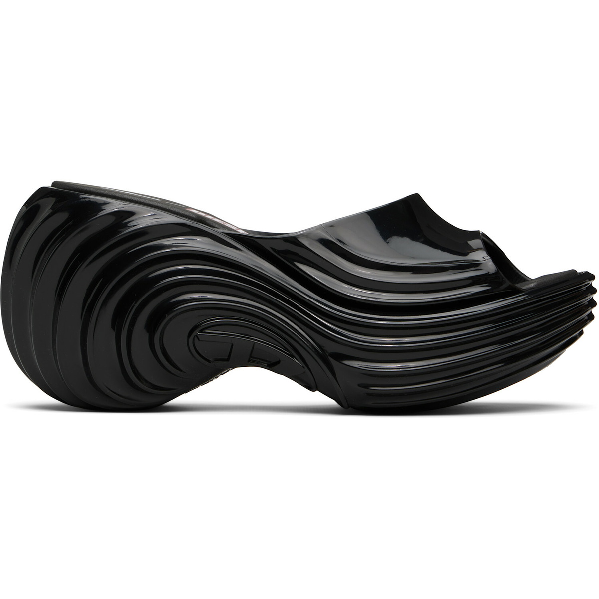 Diesel Black Melissa Edition Platform Mule Heeled Sandals