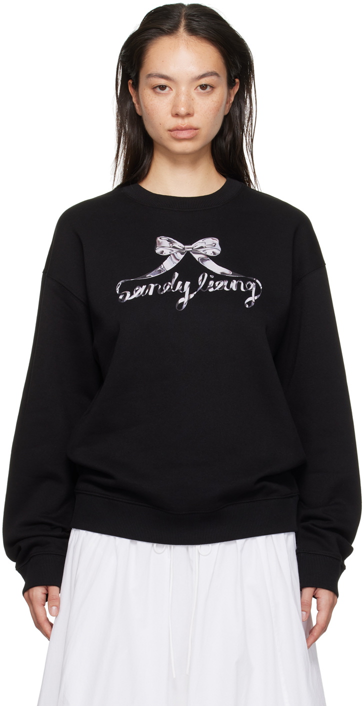 Sandy Liang Black Doting Long Sleeve T-Shirt Sandy Liang
