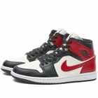 Air Jordan Women's 1 MID W Sneakers in Sail/Red/White