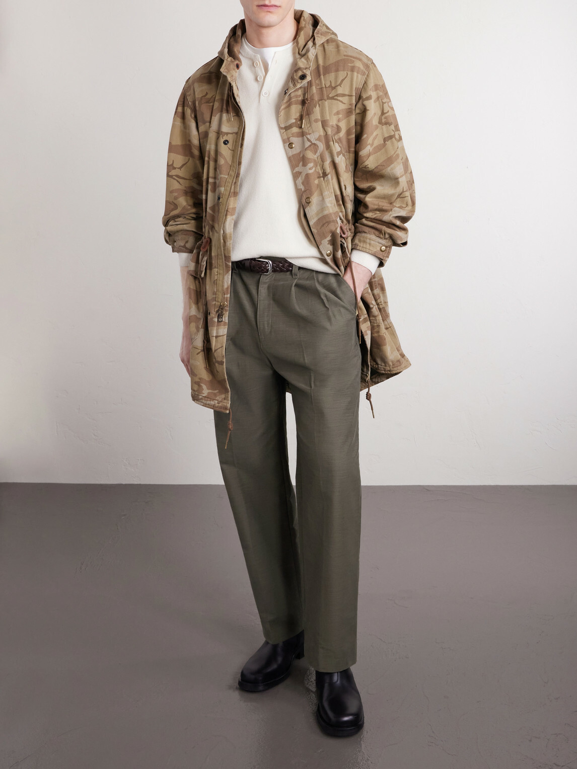 RRL - Pershing Camouflage-Print Denim Hooded Parka - Green