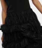 Noir Kei Ninomiya x Comme des Garçons satin tulle tiered pleated midi skirt