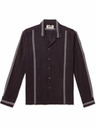 Karu Research - Camp-Collar Cotton-Jacquard Shirt - Purple