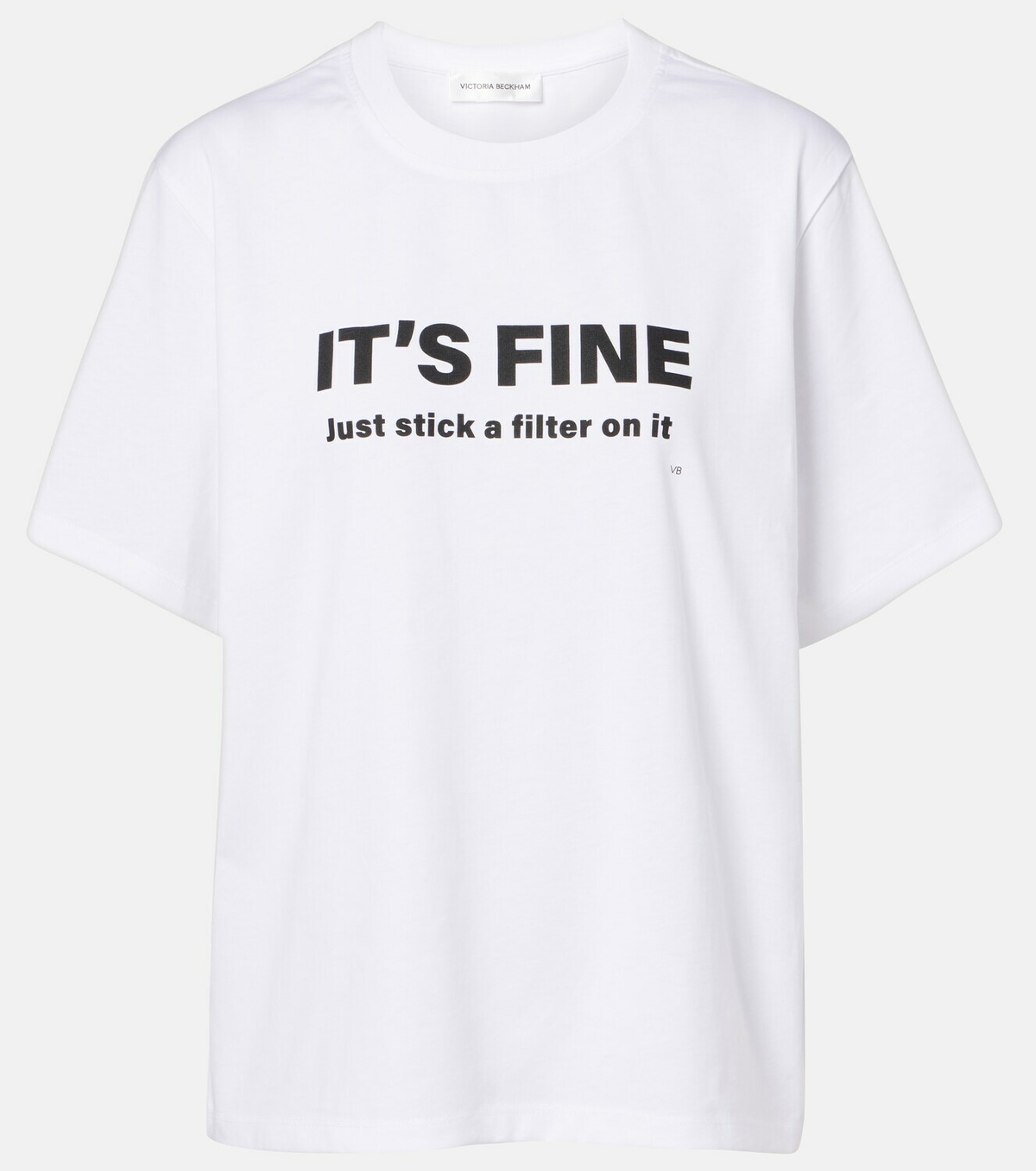 Victoria Beckham Printed cotton jersey T-shirt
