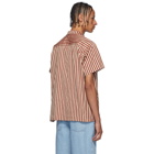 Bode Burgundy Broad Stripe Bowling Shirt
