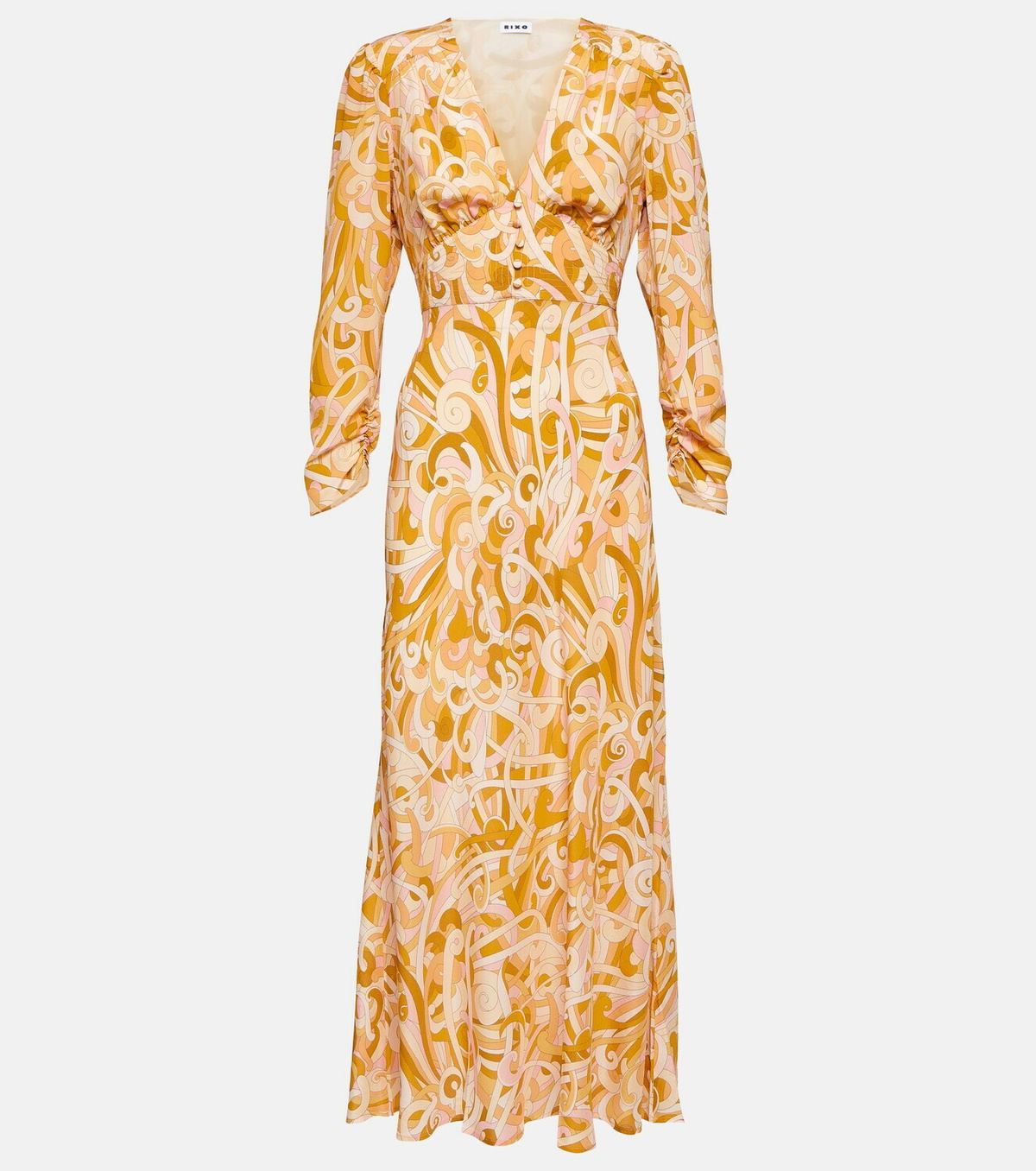 Rixo Selma printed silk crpe midi dress Rixo