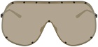 Rick Owens Black & Gold Shield Sunglasses