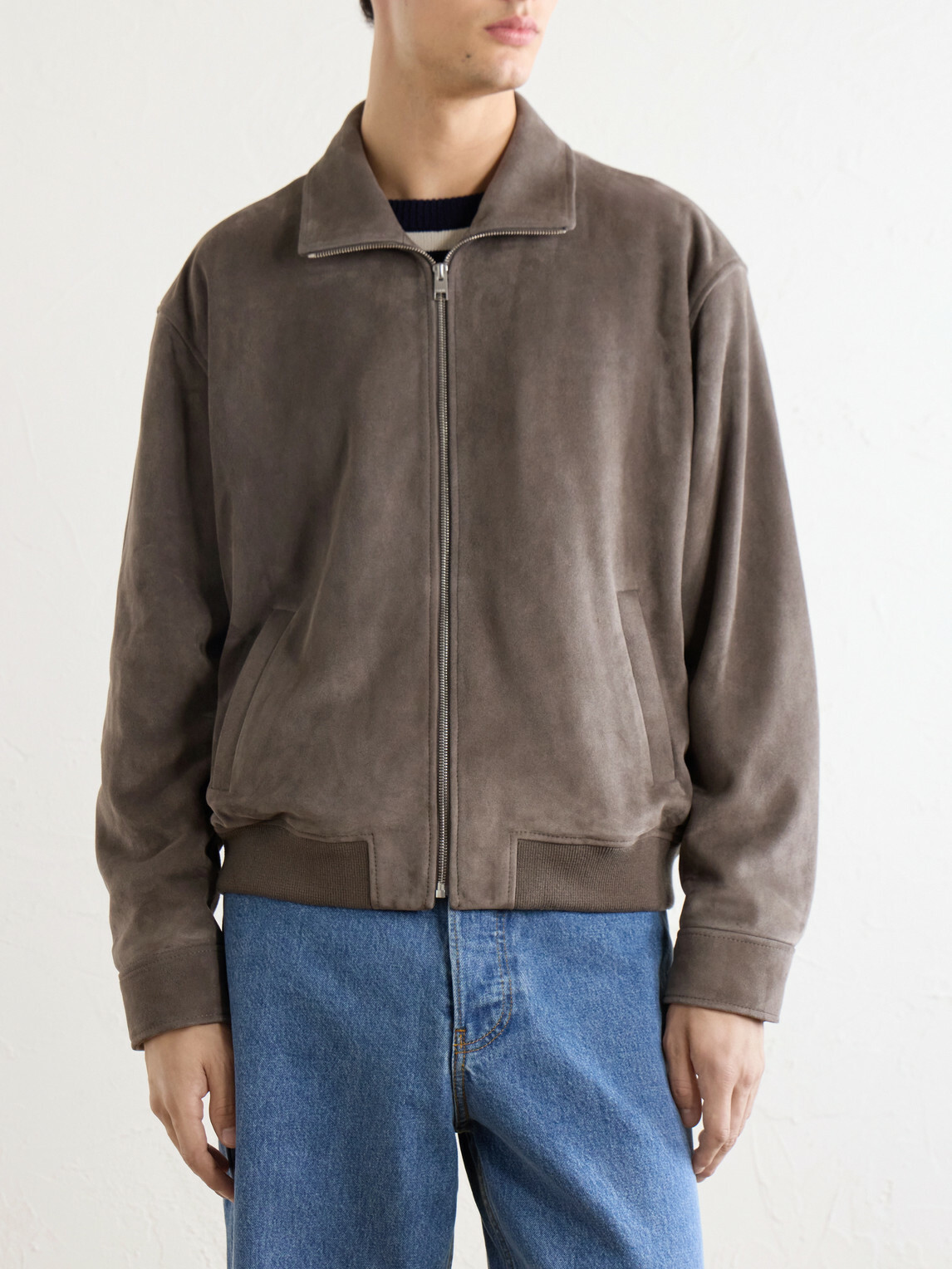 FRAME - Suede Bomber Jacket - Brown