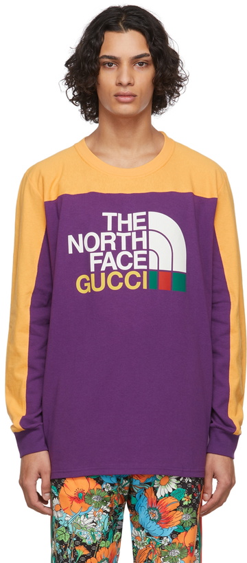 Photo: Gucci Purple The North Face Edition Logo Long Sleeve T-Shirt