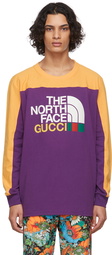 Gucci Purple The North Face Edition Logo Long Sleeve T-Shirt