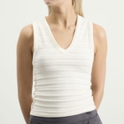 mfpen Women's V-Neck Tank Top in Off White Stripe