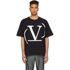 Valentino Black Deconstructed Go Logo T-Shirt