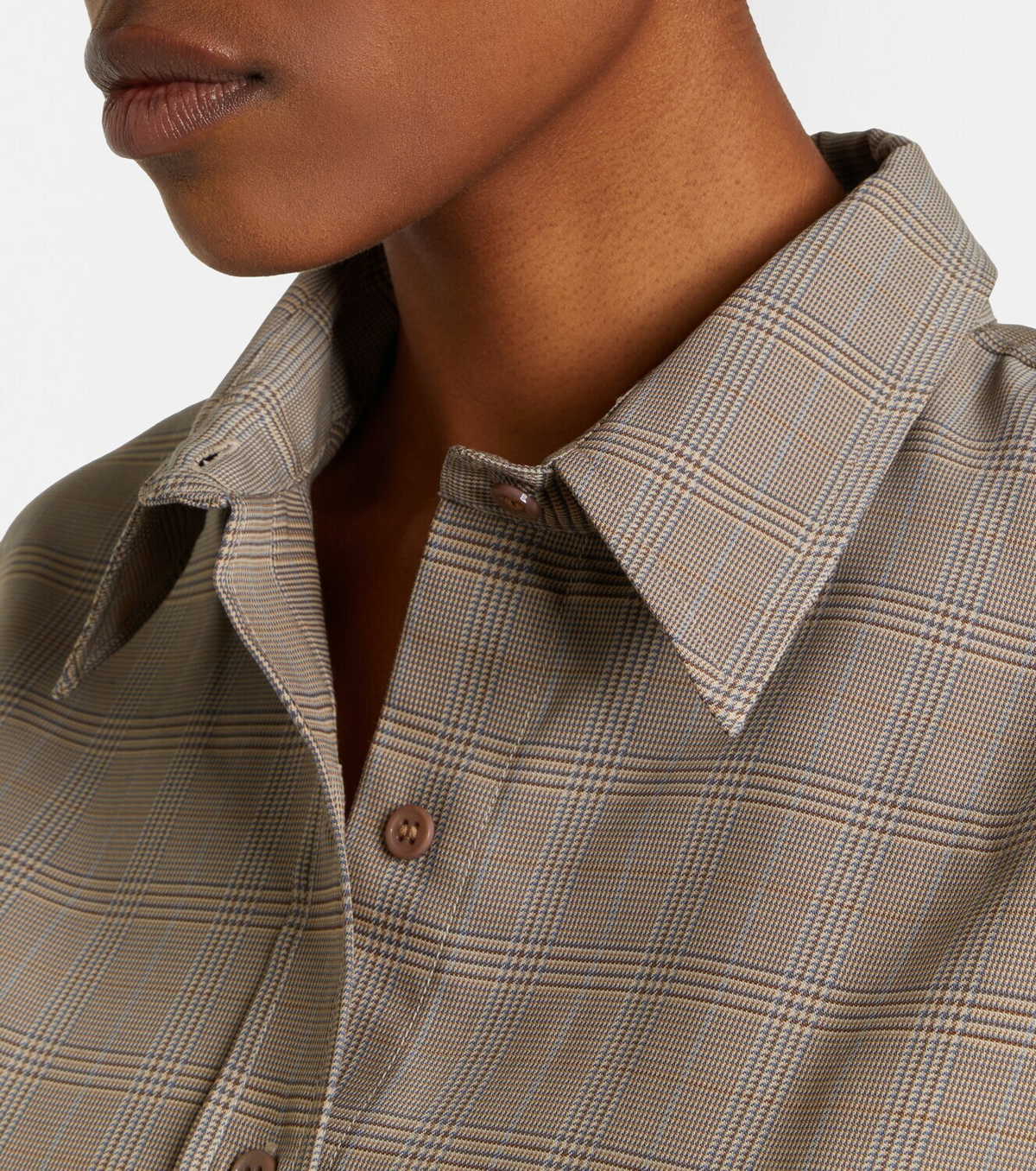 The Frankie Shop Arlen plaid wool-blend shirt