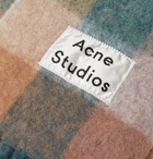 Acne Studios - Vally Fringed Logo-Appliquéd Checked Knitted Scarf - Multi