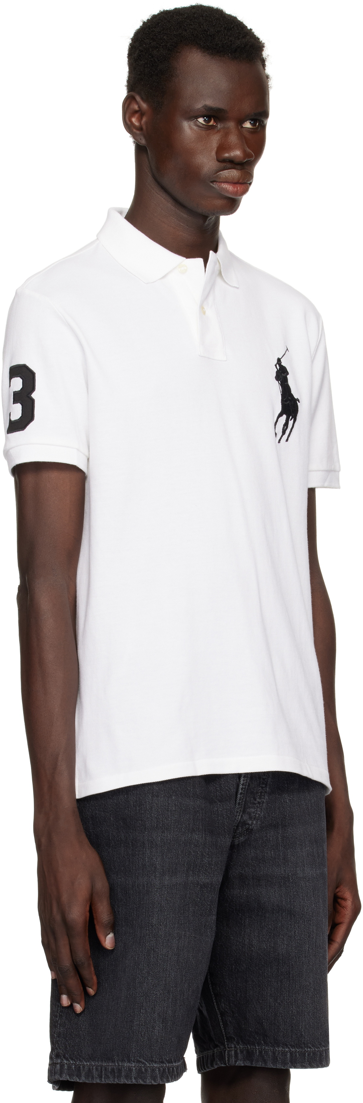 Polo Ralph Lauren White Custom Slim Fit Big Pony Mesh Polo Polo Ralph ...