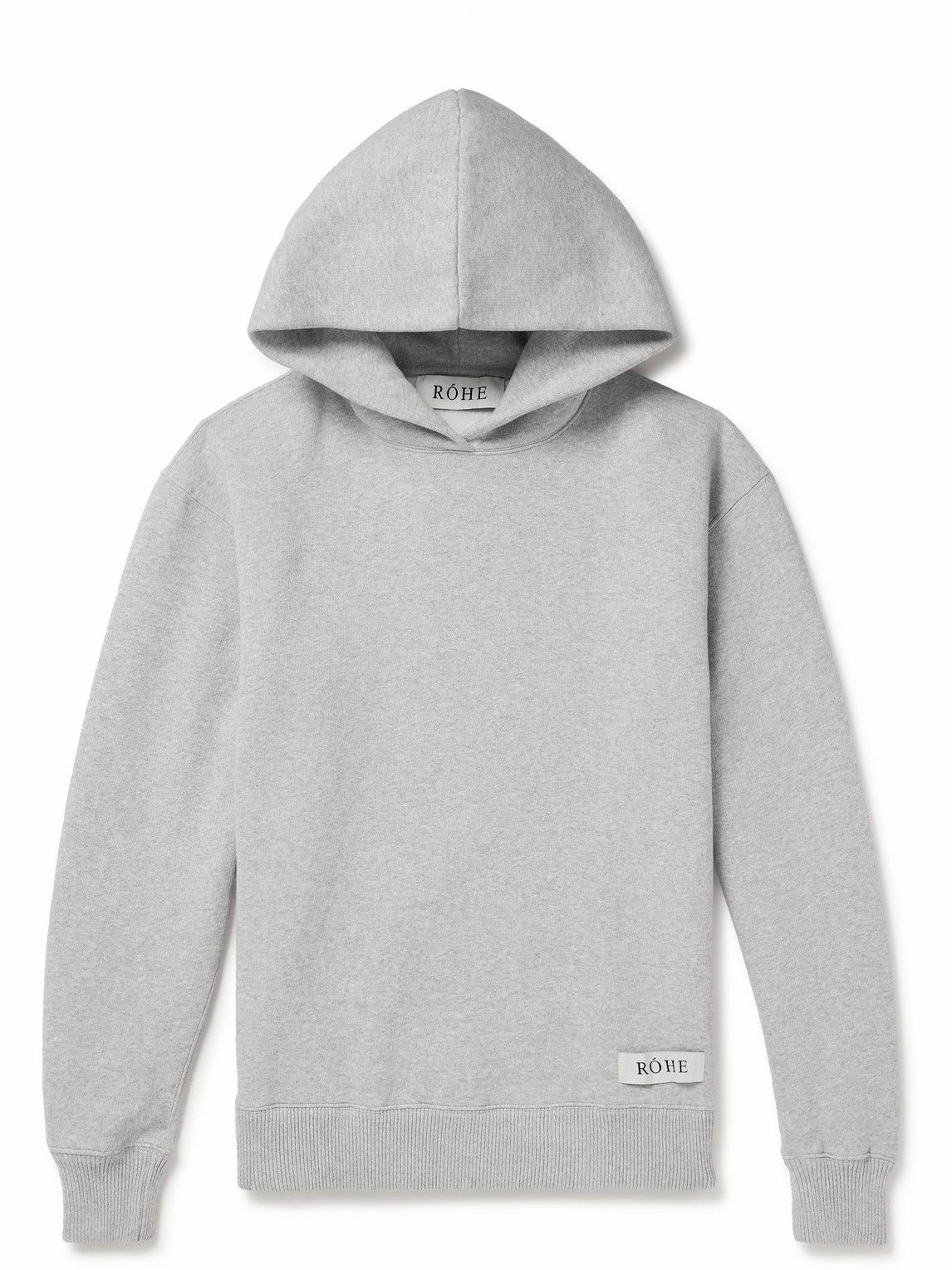 RÓHE - Logo-Appliquéd Organic Cotton-Blend Jersey Hoodie - Gray Róhe