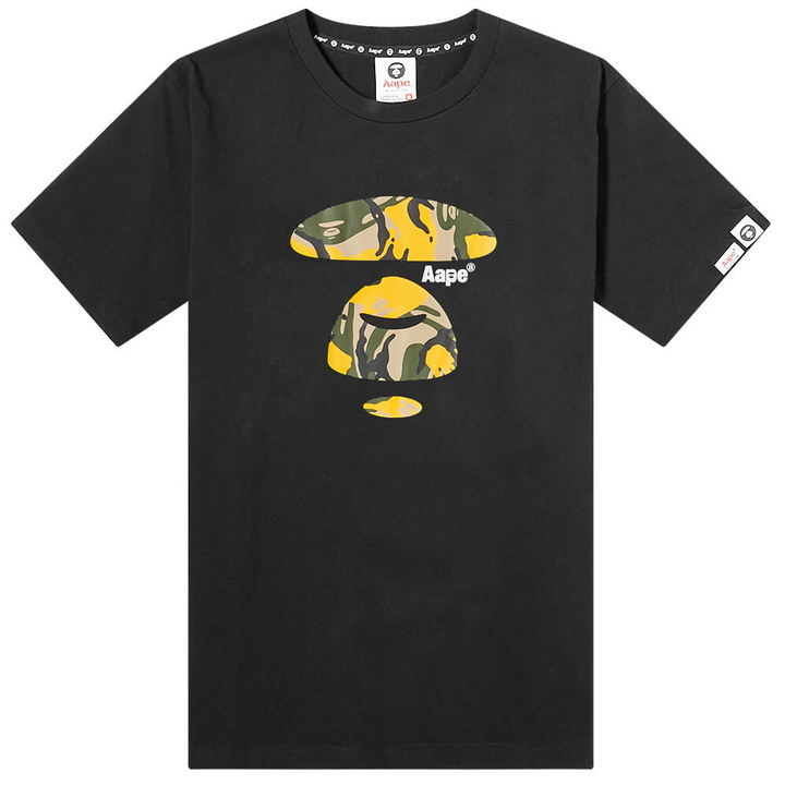 Photo: Men's AAPE Camo Moon Face T-Shirt in Black