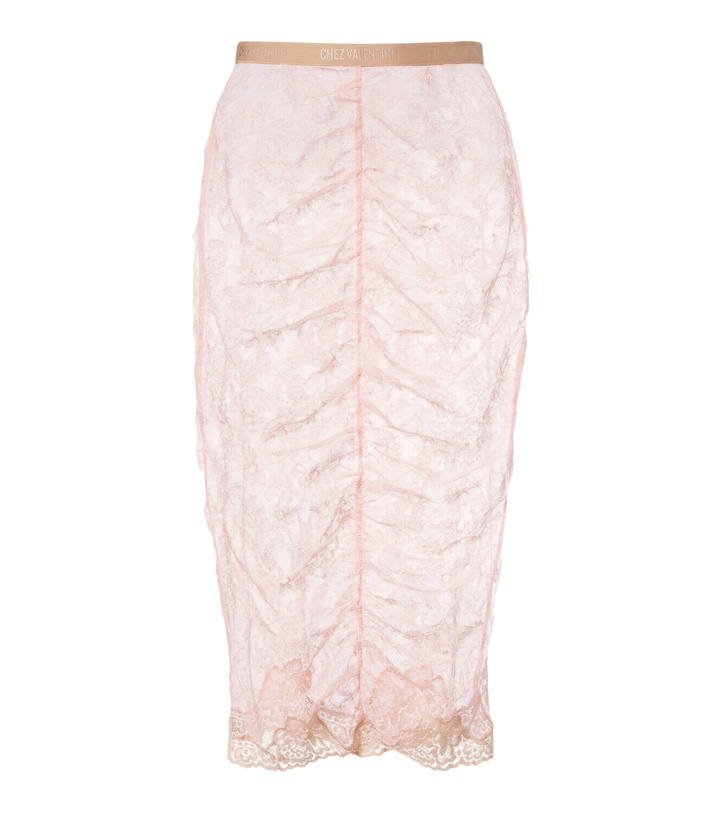 Photo: Valentino Floral sheer lace midi skirt