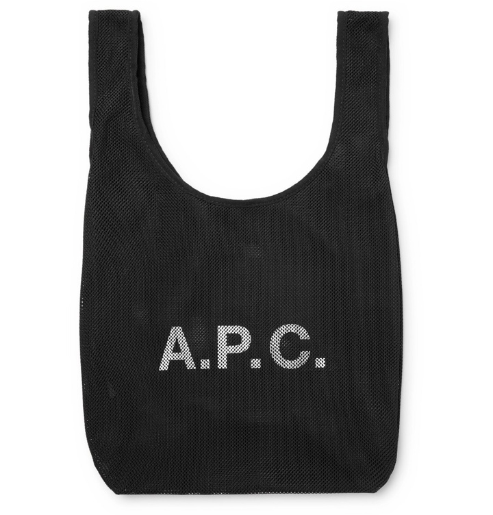 Photo: A.P.C. - Rebound Logo-Print Mesh Tote Bag - Black