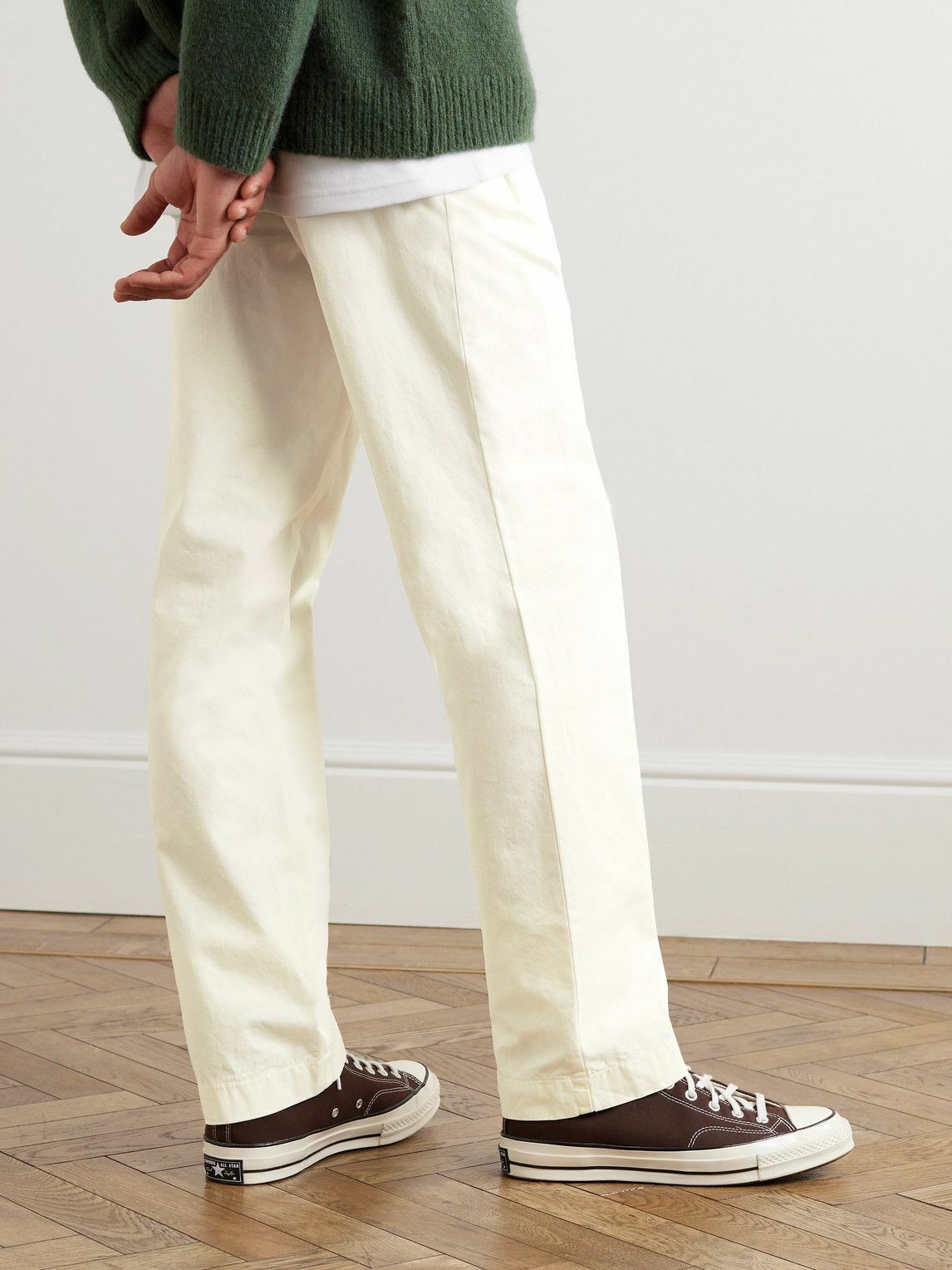 pleated cotton trousers