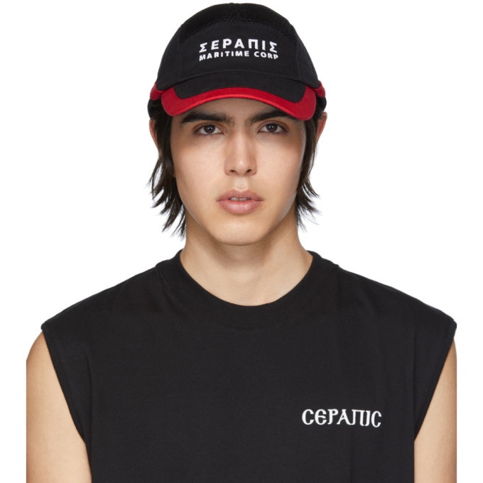Photo: Serapis Black and Red Worker Cap