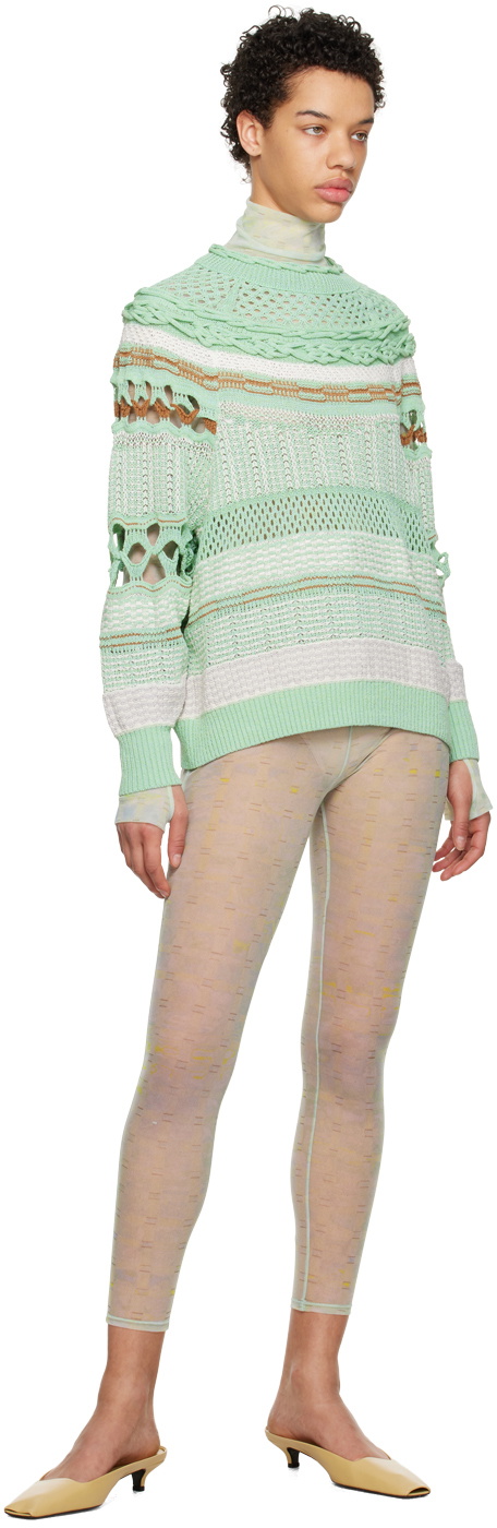 Mame Kurogouchi Green Pattern Sweater