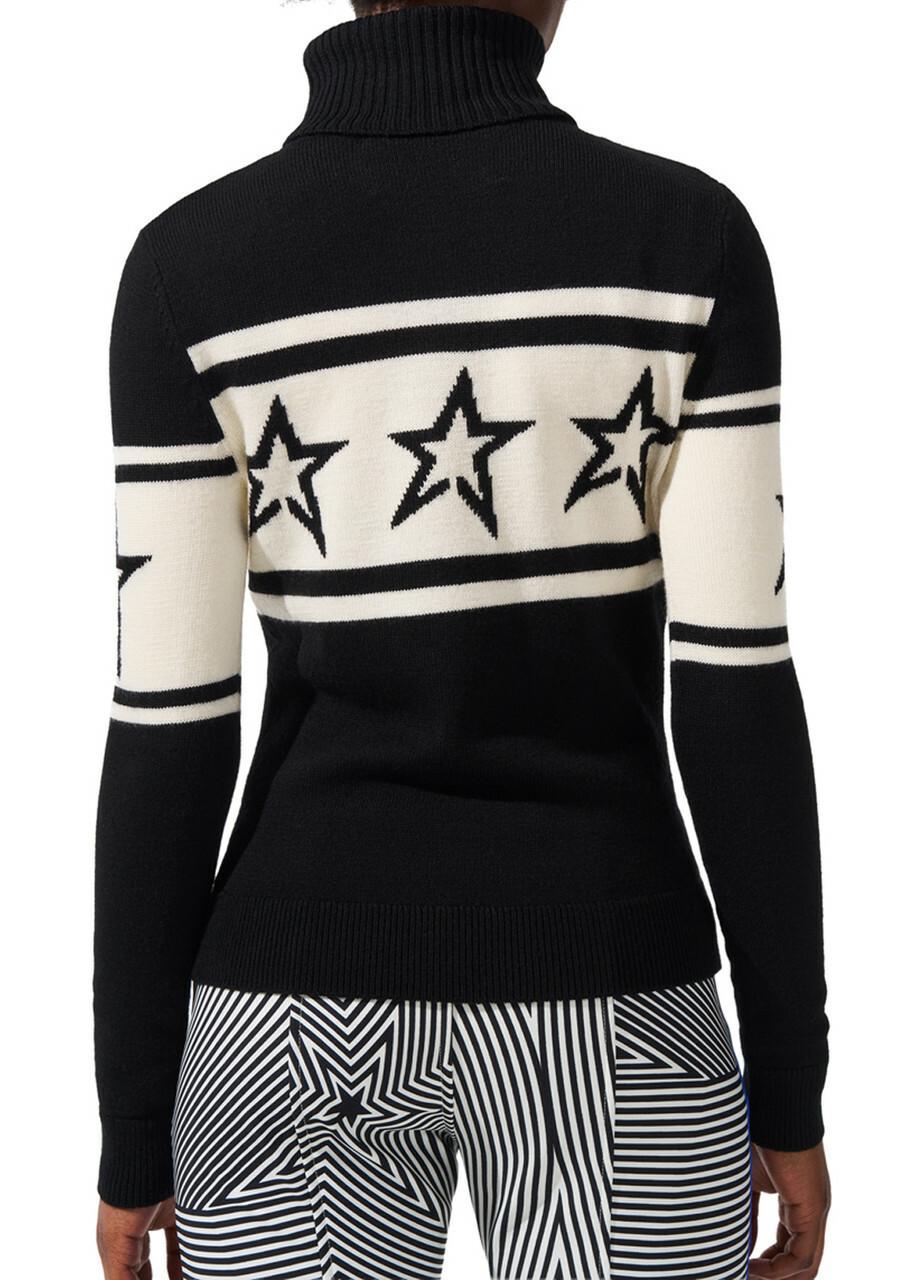 Perfect Moment Chopper Roll-neck Merino Wool Sweater Black