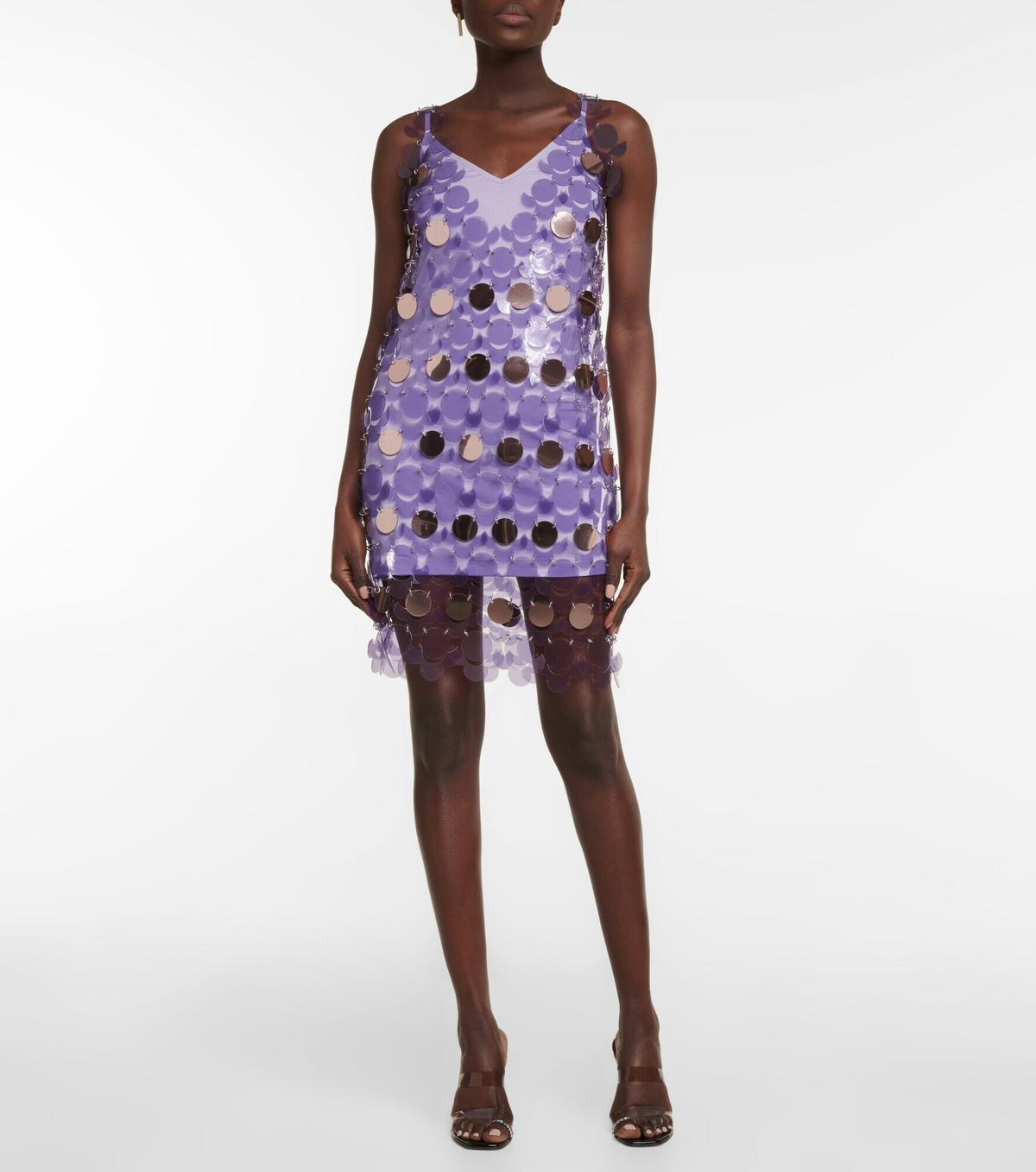 paco rabanne purple cocktail dress Paco Rabanne Pre-Owned chainmail-trim Maxi Dress | Purple