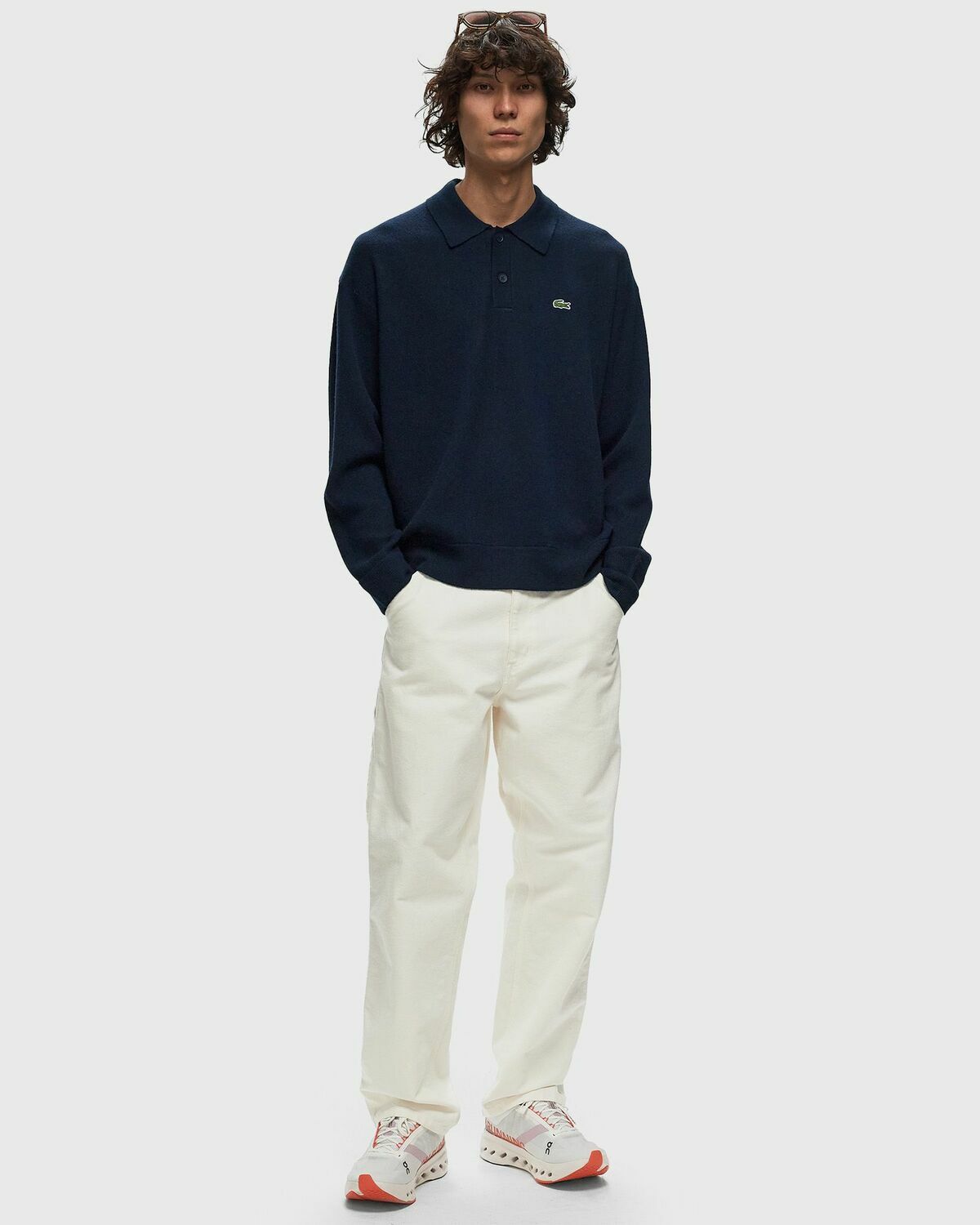 Lacoste Long Sleeve Polo Blue Pullovers Lacoste