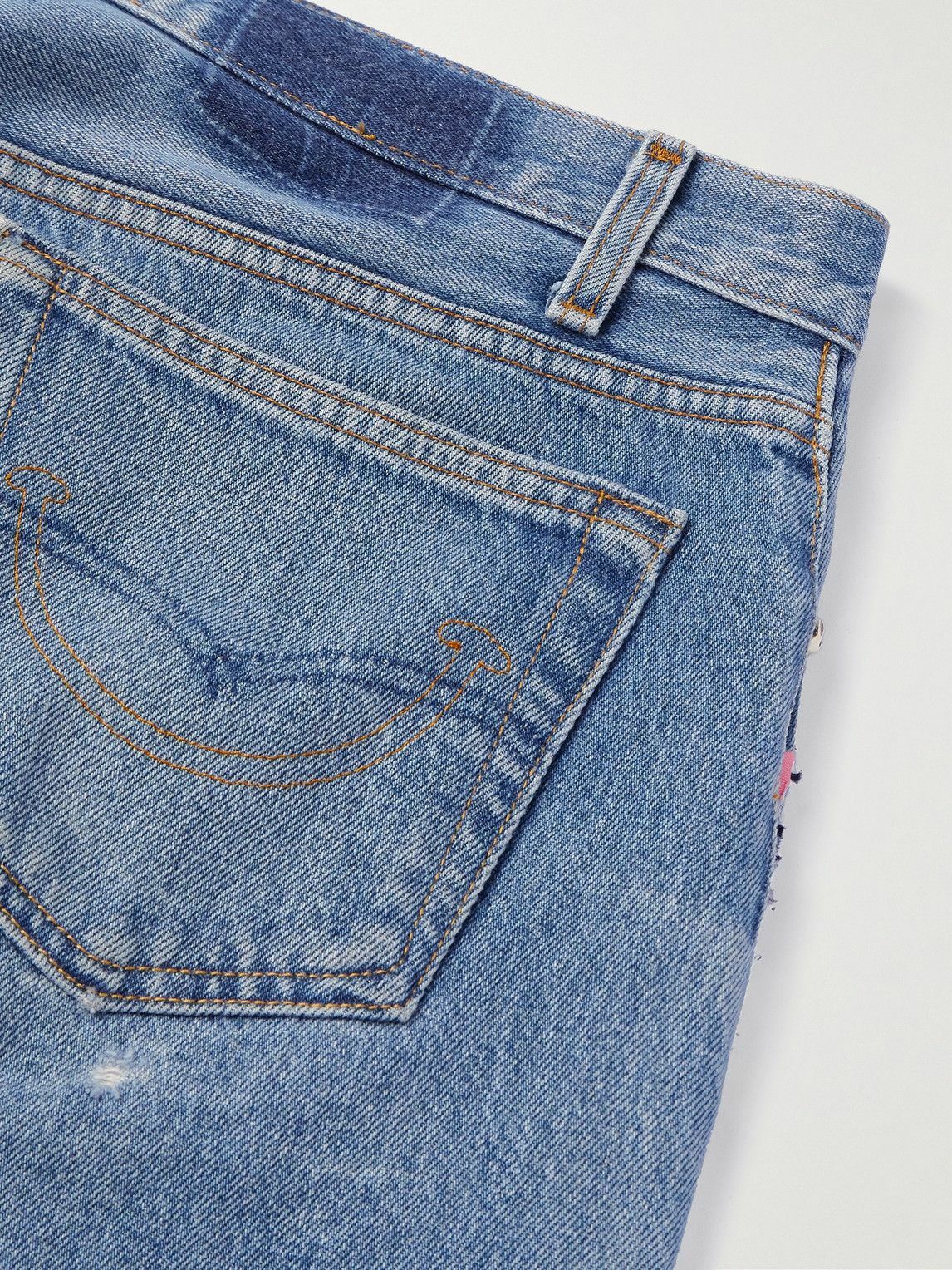 READYMADE - Flared Appliquéd Patchwork Jeans