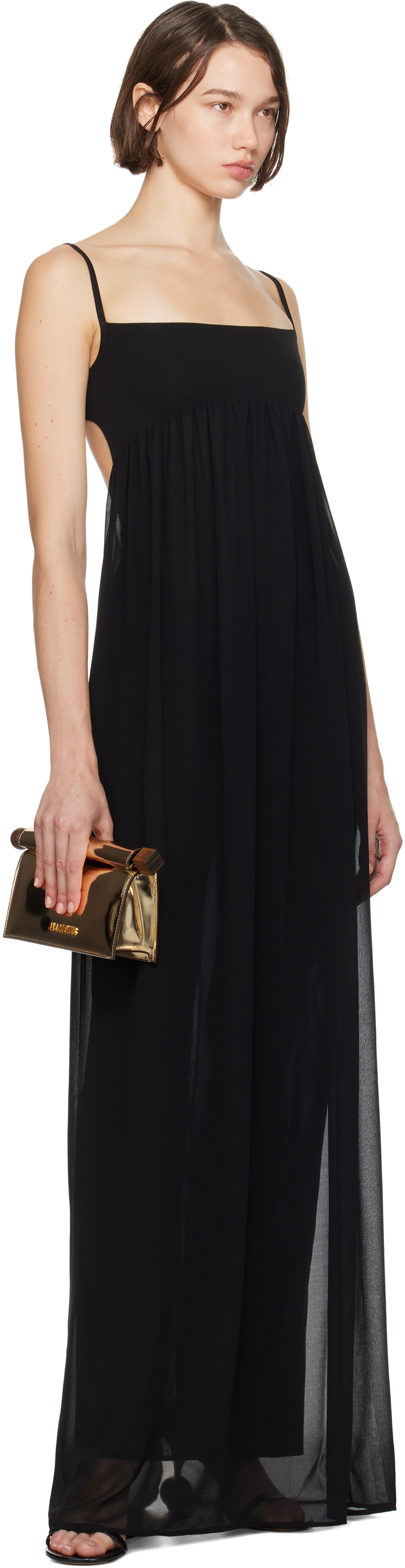 JACQUEMUS Black La Casa 'La robe Peplo' Maxi Dress Jacquemus