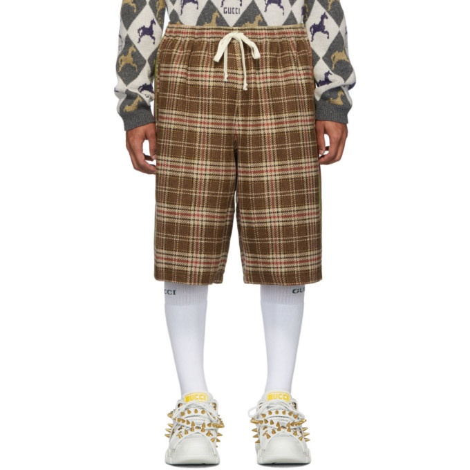 Photo: Gucci Brown and Beige Vintage Check Shorts