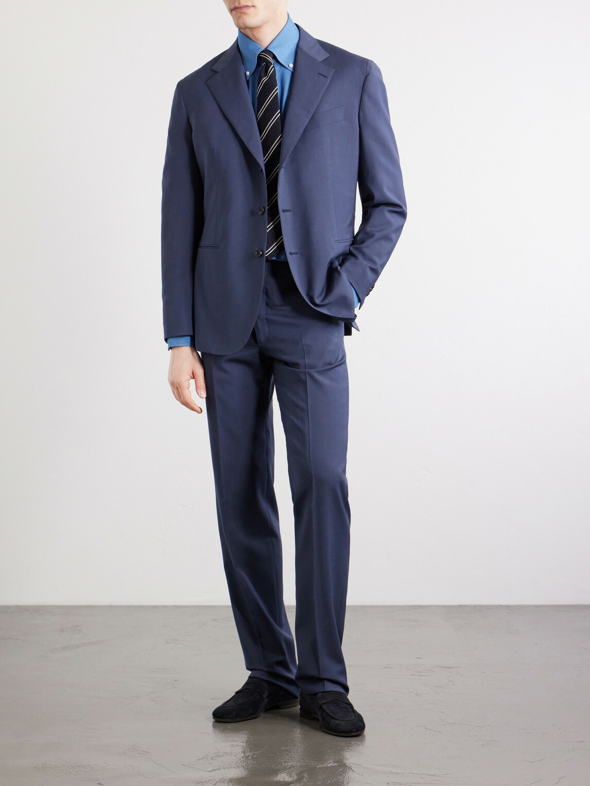 J. Mueser - Virgin Wool Suit Jacket - Blue