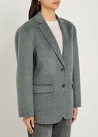 Anine Bing Quinn Wool and Cashmere-blend Blazer Grey