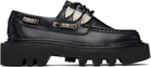 Toga Pulla Black Lace Up Hoop Detail Boat Shoes