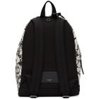 Saint Laurent Black and White Printed City Backpack