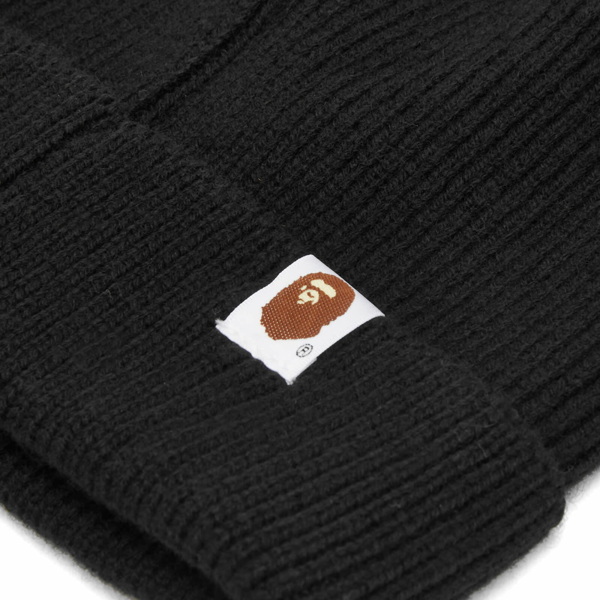 A Bathing Ape Men's One Point Knitted Beanie Hat in Black 