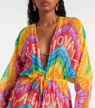 Valentino Logo cotton-blend beach cover-up