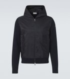 Moncler Tricot hooded cotton-blend jacket