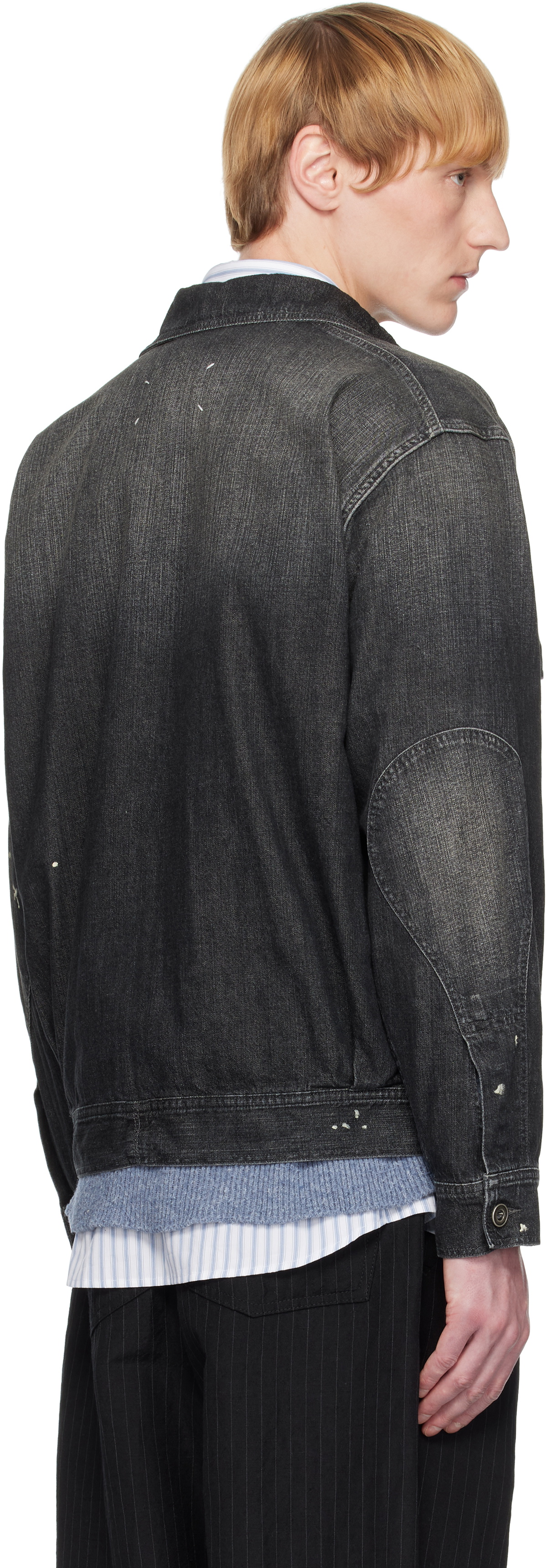 Maison Margiela Black Distressed Denim Jacket
